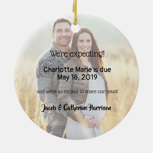 赤モダンちゃん女の子ピンク超音波2写真奇跡 セラミックオーナメント (裏面)