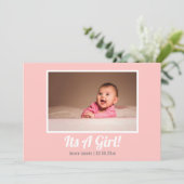 赤モダンちゃん女の子,赤ちゃんシャワー招待 招待状 (スタンド正面)