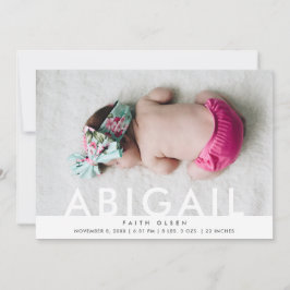 赤モダンちゃん少女の写真名誕生のお知らせ 案内状