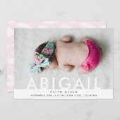 赤モダンちゃん少女の写真名誕生のお知らせ 案内状 (正面/裏面)