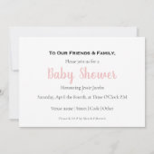 赤モダンちゃん少女の写真、赤ちゃんシャワーの招待 招待状 (裏面)