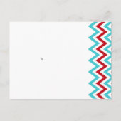 赤モダンとアクアシェブロンの写真デートを保存 案内ポストカード (裏面)