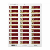 赤モダンとエレガント金ゴールドフェイクのクリスマスフォト ラベル (フルシート)