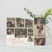 赤モダンとオフ白クリスマス9 Photo Happiest シーズンカード (スタンド正面)