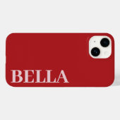 赤モダンとピンクのイニシャルミニマルコンテンポラリー Case-Mate iPhoneケース (裏面 (横))