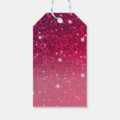 赤モダンとピンクのグリッターのスパークル名 ギフトタグ (裏面)