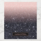 赤モダンとピンクのグリッタースパークルズ名ワインラベル ワインラベル (シングルラベル)