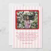 赤モダンとピンクのストライプ2写真卒業 案内状 (裏面)