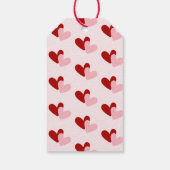 赤モダンとピンクのハートバレンタインデーカスタム ギフトタグ (裏面)
