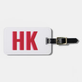 赤モダンとピンクの影モノグラム旅行パーティー ラゲッジタグ (正面横)