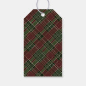 赤モダンとミニマル緑のクリスマス家族の写真 ギフトタグ (裏面)