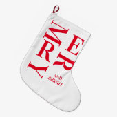 赤モダンと明メリーるい休日 ラージクリスマスストッキング (正面 (吊り時))