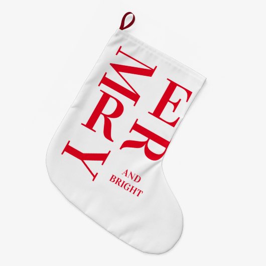 赤モダンと明メリーるい休日 ラージクリスマスストッキング (正面 (吊り時))