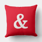 赤モダンと白と(および署名)ボタン クッション (裏面)