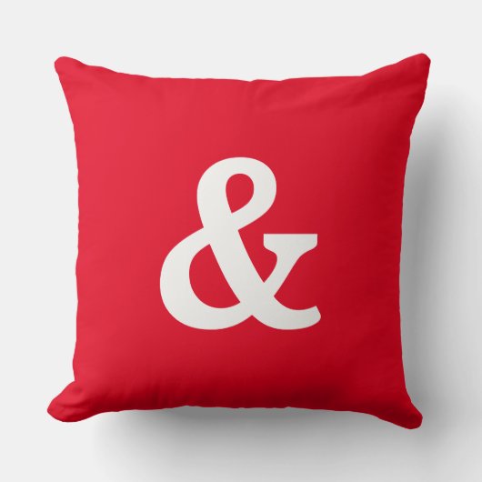 赤モダンと白と(および署名)ボタン クッション (正面)