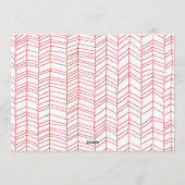 赤モダンと白のクリスマスキャンディーケーンフレーム シーズンカード (裏面)