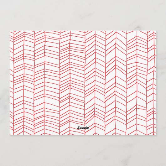 赤モダンと白のクリスマスキャンディーケーンフレーム シーズンカード (裏面)