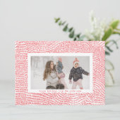 赤モダンと白のクリスマスフレームフォトハッピーホール シーズンカード (スタンド正面)