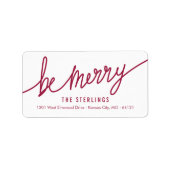 赤モダンと白のクリスマス差出人住所ラベル ラベル (正面)