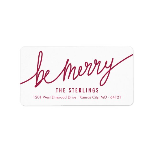 赤モダンと白のクリスマス差出人住所ラベル ラベル (正面)