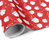 赤モダンと白のサンタクロース ラッピングペーパー (ロールコーナー)