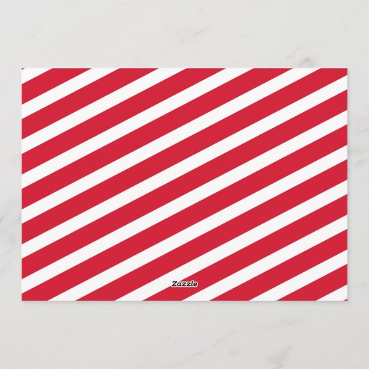 赤モダンと白のストライプキャンディーケーンのフレーム写真 シーズンカード (裏面)