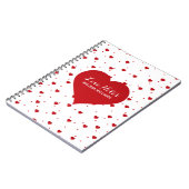 赤モダンと白のハート ノートブック (左側)
