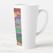 赤モダンと紫のデジタル色手描き カフェラテマグ (右)