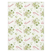 赤モダンと緑のクリスマスの緑のパターン テーブルクロス (正面)