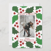 赤モダンと緑のホリすてきー写真ホリデーカード シーズンカード (正面)
