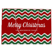 赤モダンと緑のメリークリスマス ラージペーパーバッグ (裏面)