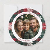 赤モダンと緑の格子雪 シーズンカード (正面)