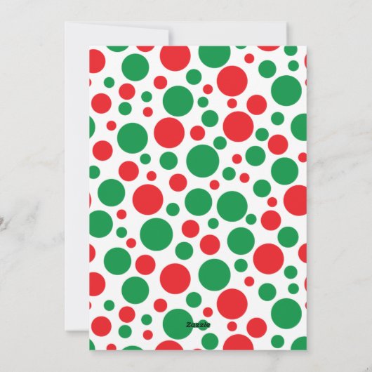 赤モダンと緑の水玉模様写真 シーズンカード (裏面)