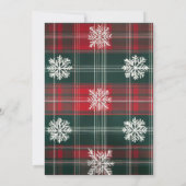 赤モダンと緑の雪片1枚の写真 シーズンカード (裏面)