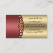 赤モダンと金ゴールドの名刺 名刺 (裏面)