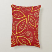 赤モダンと金ゴールドの図解入りの、写真付きのパターン アクセントクッション (裏面(縦))