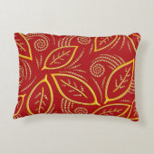 赤モダンと金ゴールドの図解入りの、写真付きのパターン アクセントクッション (裏面)