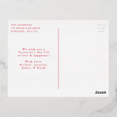 赤モダンと金ゴールドスクリプトValentine's Day写真 箔シーズンポストカード (裏面)