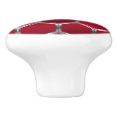 赤モダンと銀の灰色の八角形パターン セラミックノブ (側面)