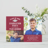 赤モダンと銀2025写真卒業パーティー 招待状 (スタンド正面)