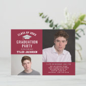 赤モダンと銀2025写真卒業パーティー 招待状 (スタンド正面)