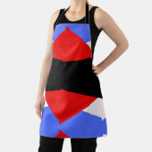 赤モダンと青と黒と白のカラーブロック エプロン (インサイチュ)