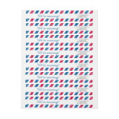 赤モダンと青の航空便差出人住所ラップ ラップアラウンドラベル (シート)