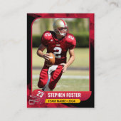 赤モダンと黒のサッカーのトレーディングカード コーリングカード (正面)