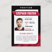 赤モダンと黒のサッカーのトレーディングカード コーリングカード (裏面)