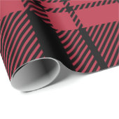 赤モダンと黒のタータンチェック ラッピングペーパー (ロールコーナー)