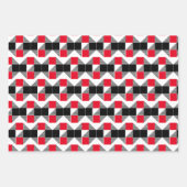 赤モダンと黒のバッファロー・プレイドの美的 ラッピングペーパーシート (正面3)