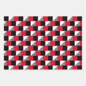 赤モダンと黒のバッファロー・プレイドの美的 ラッピングペーパーシート (正面)