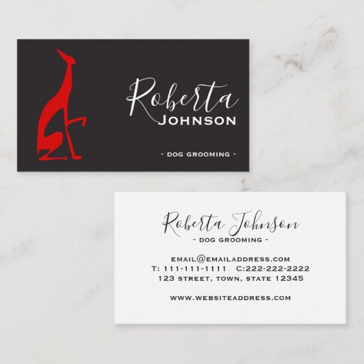 赤モダンと黒のプロフェッショナル 名刺 (正面/裏面)