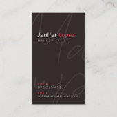 赤モダンと黒のメイクアップアーティストの名刺 名刺 (裏面)